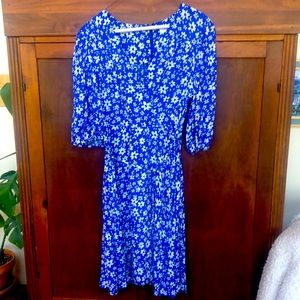 Calvin Klein beautiful blue and white dress.